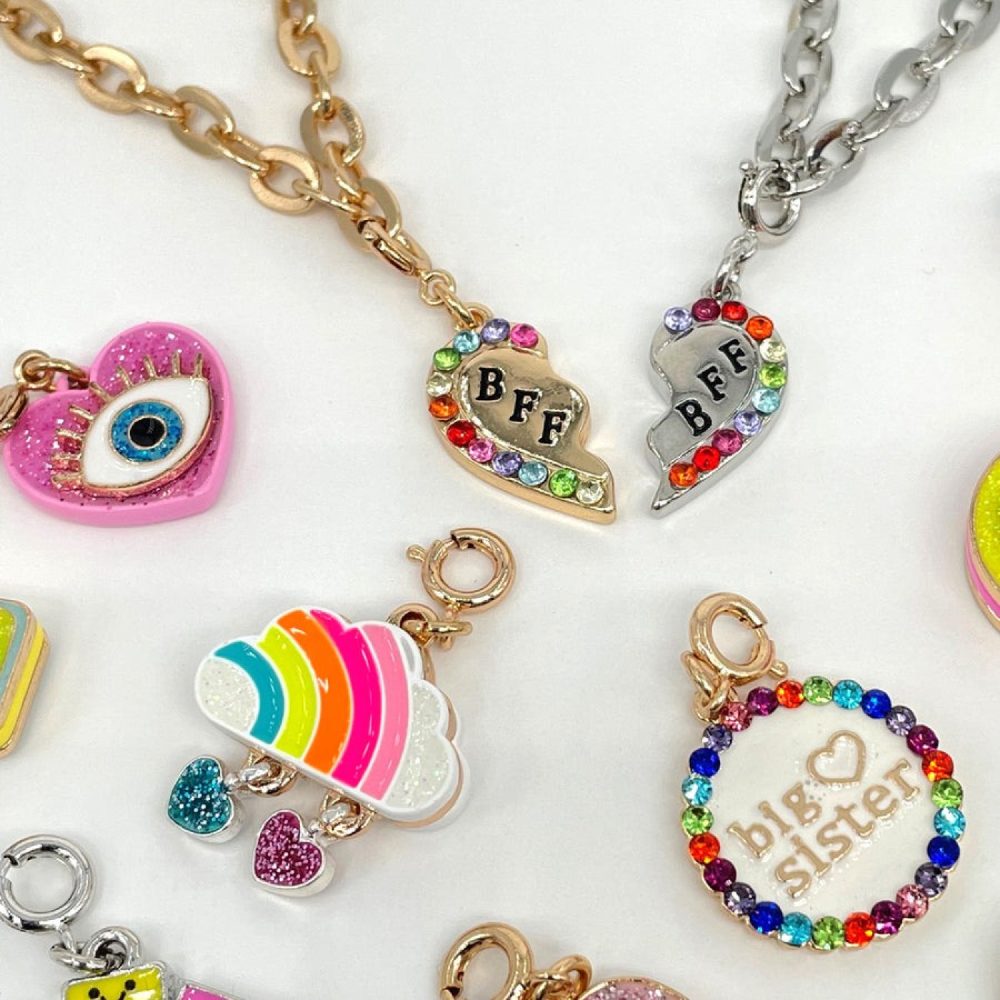 Gold Bff Broken Heart Charm - CICC1387 - 794187083986