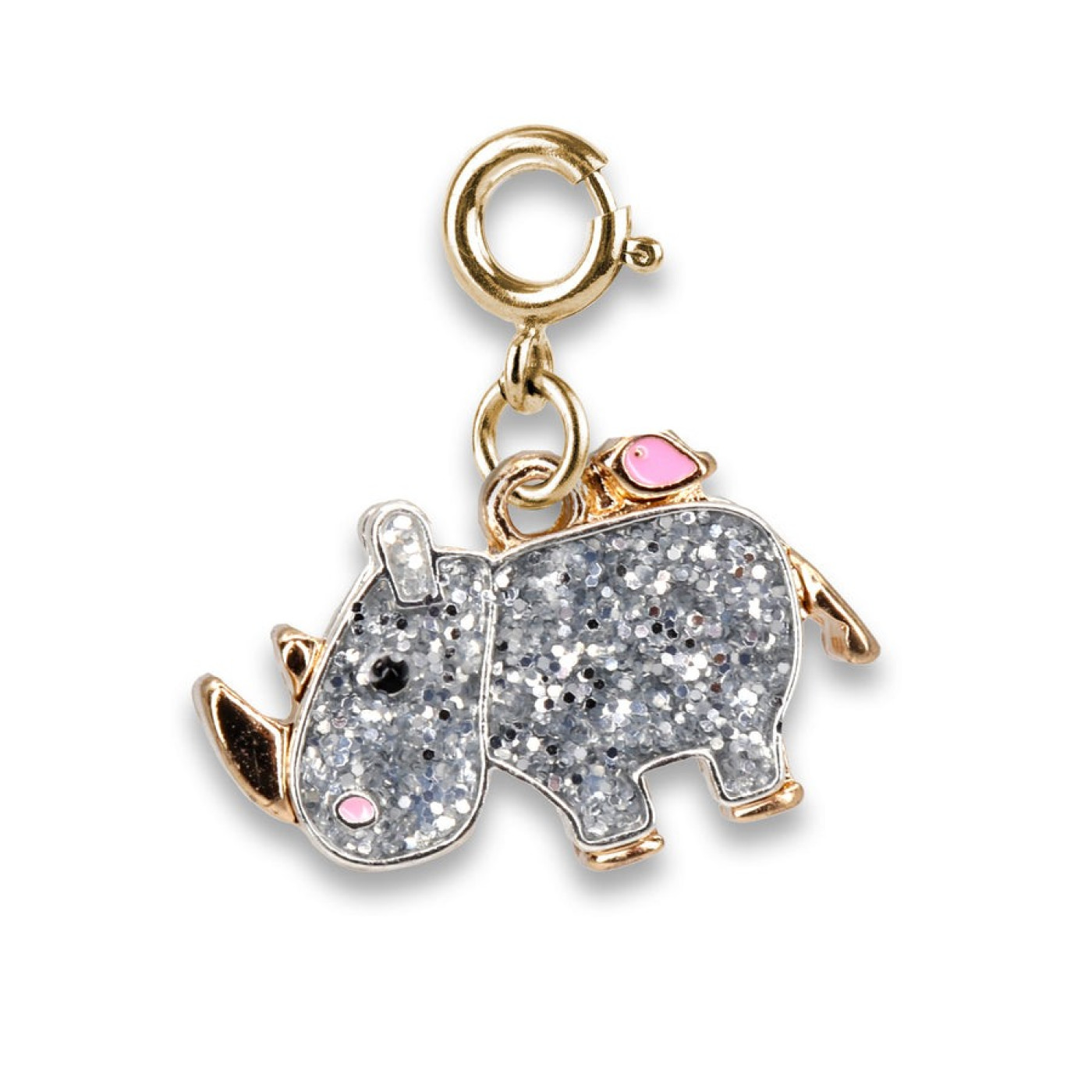 Gold Glitter Rhino Charm - CICC1390 - 794187084518