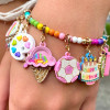 Gold Birthday Cake Charm - CICC1395 - 794187084921