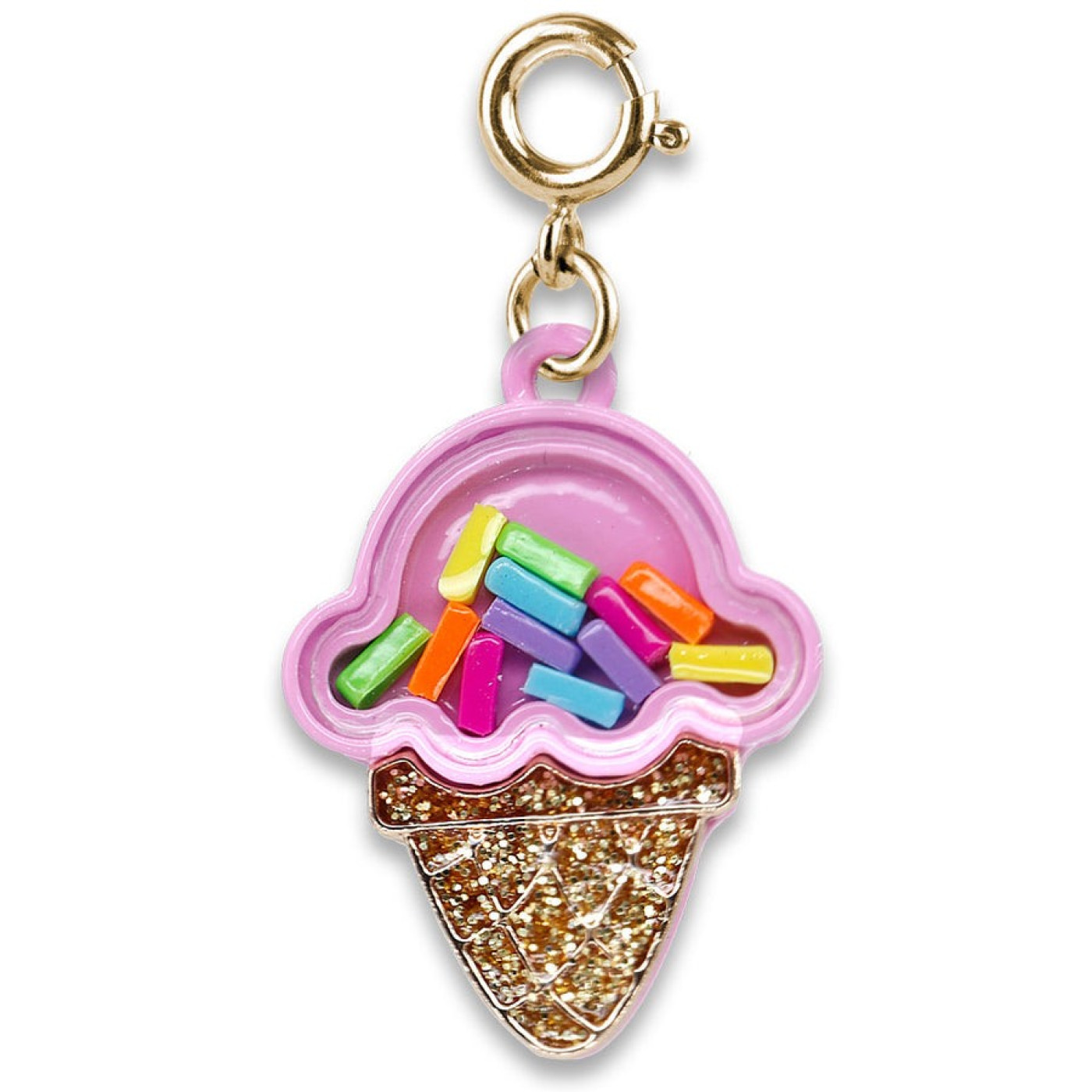 Gold Ice Cream Cone Shaker Charm - CICC1407 - 794187087601