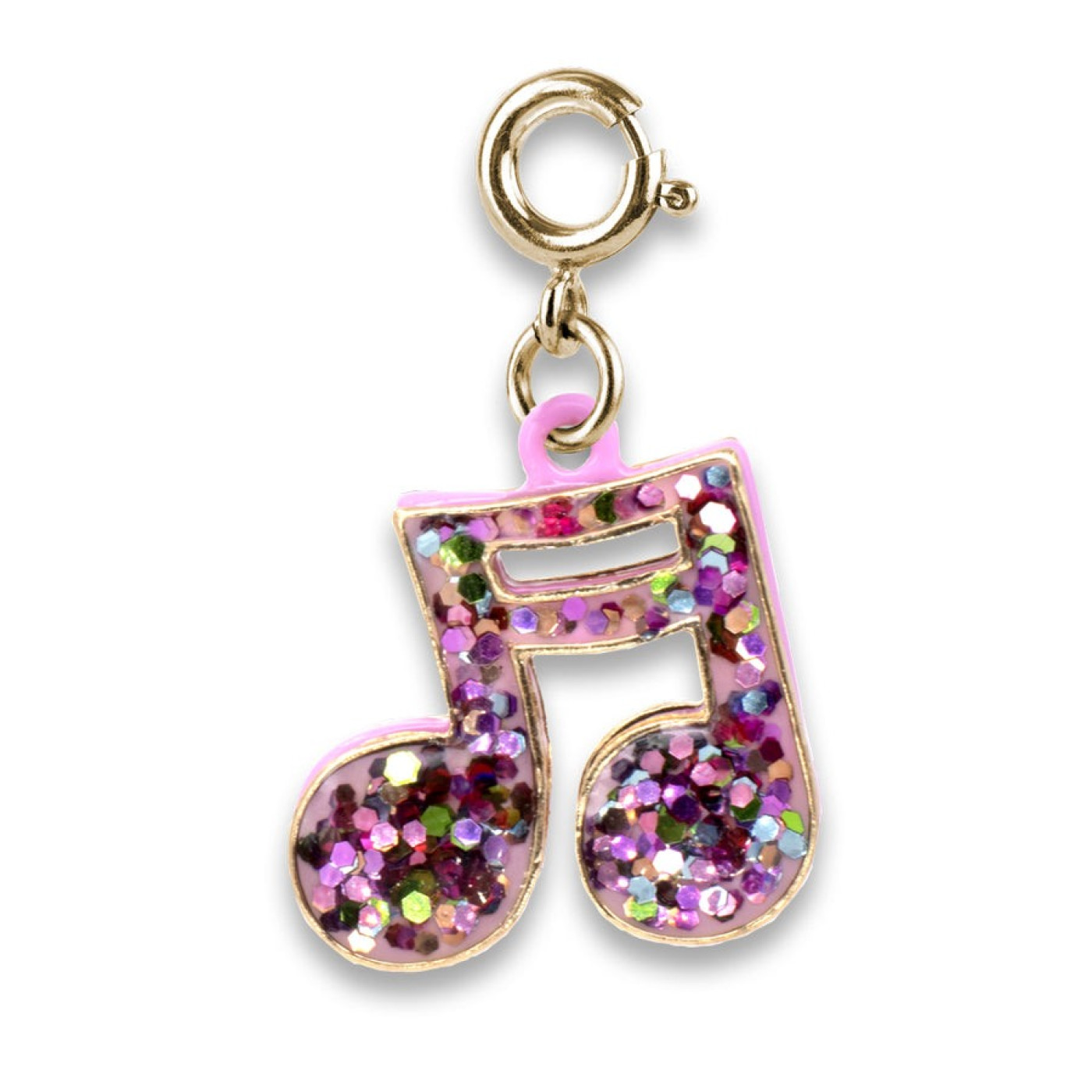 Gold Glitter Music Note Charm - CICC1423 - 794187089711