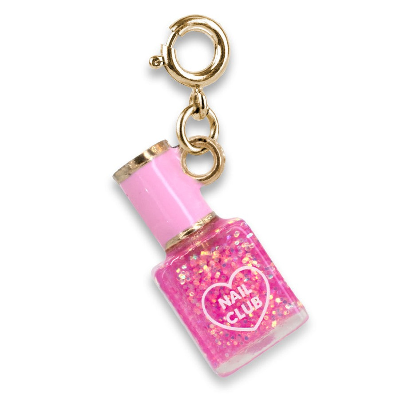 Gold Glitter Nail Polish Charm - CICC1430 - 794187090144