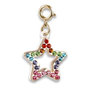 Charm it - Gold Rainbow Sparkle Star Charm