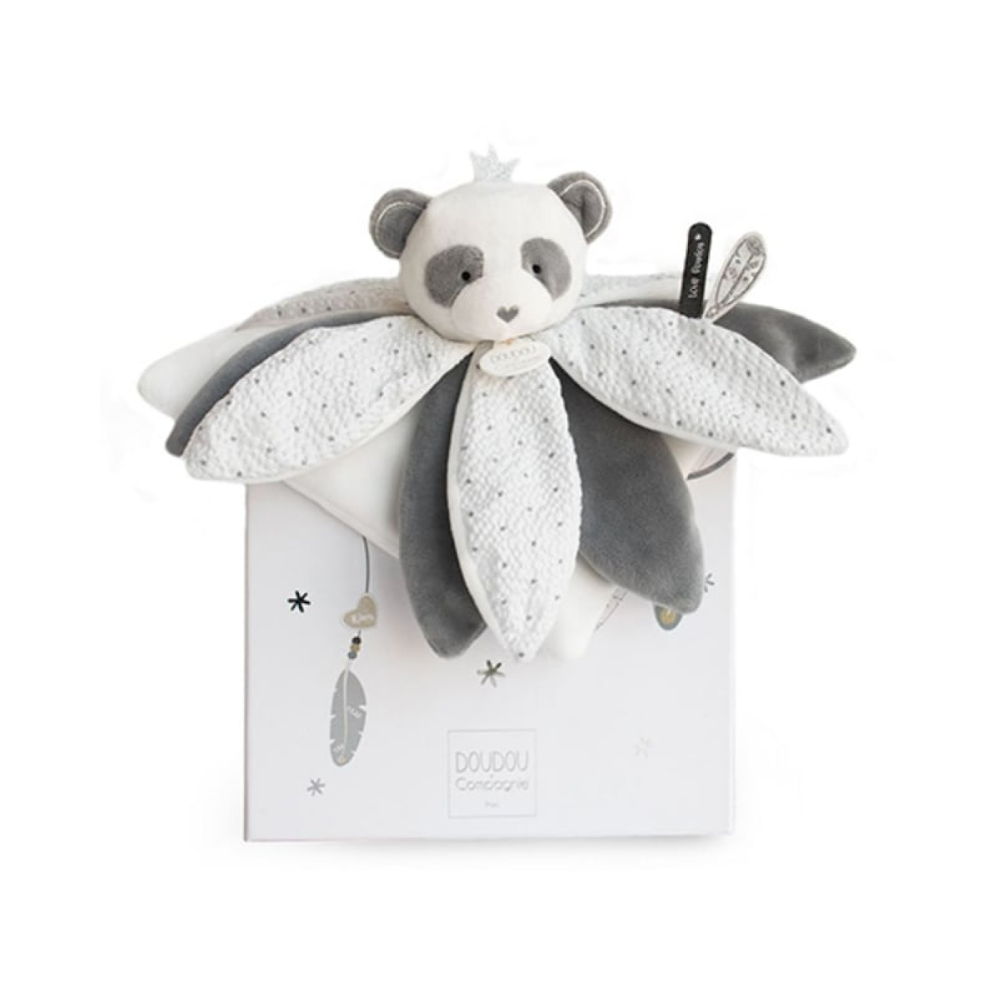 Doudou Hediye Kutulu Gri Panda Uyku Arkadaşı 26 cm - DC3548 - 3700335235487