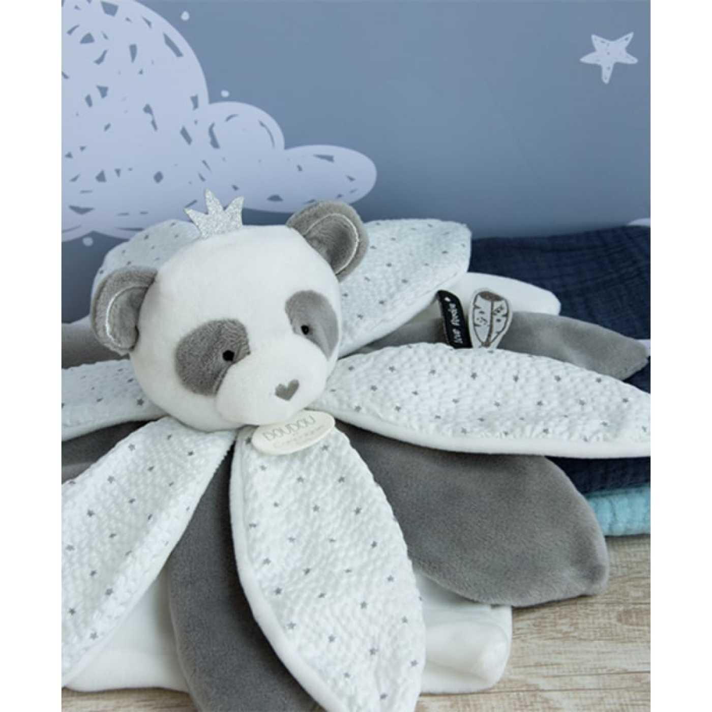 Doudou Hediye Kutulu Gri Panda Uyku Arkadaşı 26 Cm - DC3548 - 3700335235487