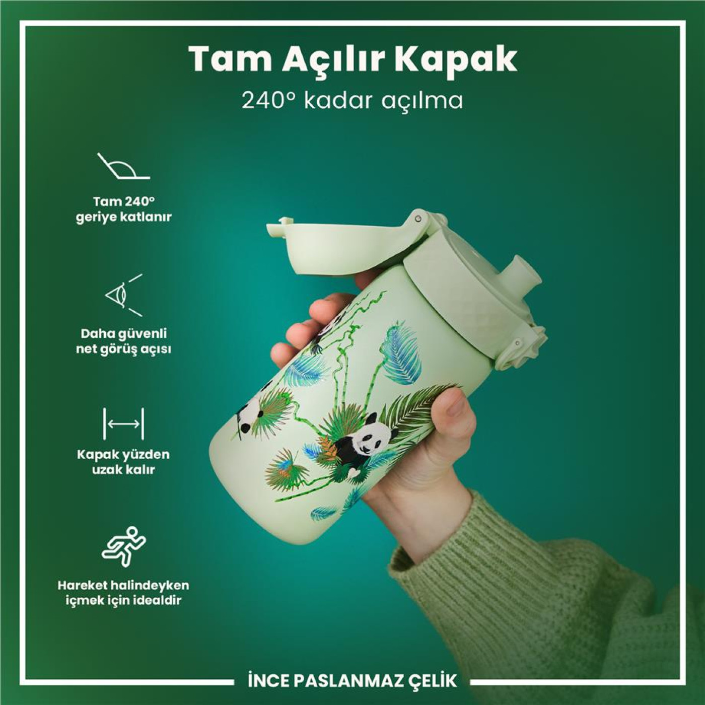 ION8 ION8 - Paslanmaz Çelik Çocuk Suluk - Panda - 400 ml - Sızdırmaz - 1.390,00TL TL - Kiki's Corner ION8 ION8 - Paslanmaz Çelik Çocuk Suluk - Panda - 400 ml - Sızdırmaz - Termos Görseli