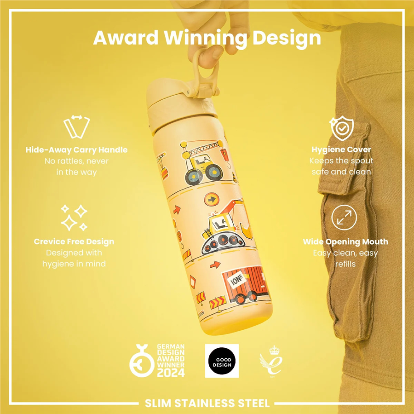 ION8 ION8 - Paslanmaz Çelik İnce Suluk - İş Makineleri - 600 ml - Sızdırmaz - 1.390,00TL TL - Kiki's Corner ION8 ION8 - Paslanmaz Çelik İnce Suluk - İş Makineleri - 600 ml - Sızdırmaz - Termos Görseli