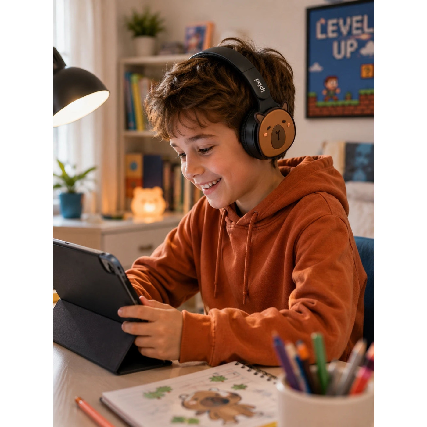iPixi - Kapibara Çocuk Bluetooth Siyah Kulaklık