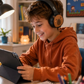 iPixi - Kapibara Çocuk Bluetooth Siyah Kulaklık