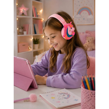 iPixi - TK-688D Unicorn Çocuk Bluetooth Pembe Kulaklık