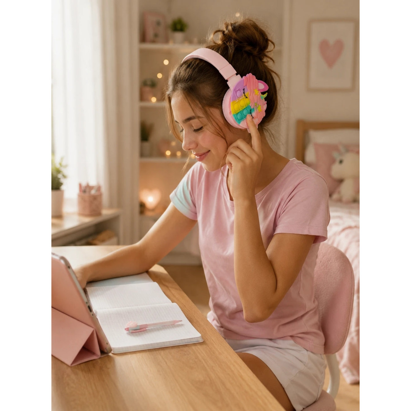 iPixi - Çocuk Bluetooth Pembe Kulaklık