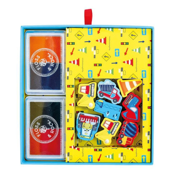 Floss & Rock - Stamper Ahşap Baskı Seti / Construction Floss & Rock - Stamper Ahşap Baskı Seti / Construction