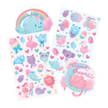 Ooly - Kokulu Çıkartma Seti - Fluffy Cotton Candy Ooly - Kokulu Çıkartma Seti - Fluffy Cotton Candy