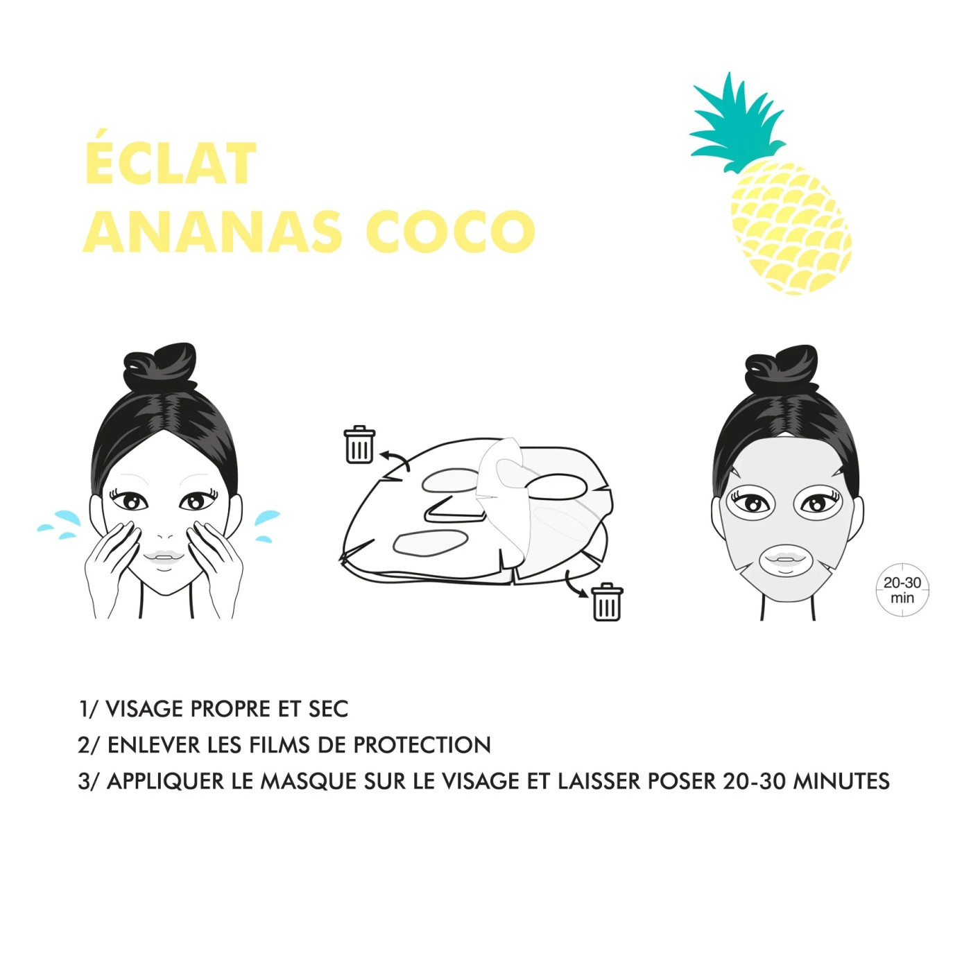 Inuwet - Fruit Collection Face Mask Radiance Pineapple Coco Bio Cellulose Inuwet - Fruit Collection Face Mask Radiance Pineapple Coco Bio Cellulose