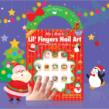 Girl Nation - Lil' Fingers Nail Art- Holly Jolly