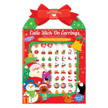 Girl Nation - Cutie Stick-On Earrings- Holly Jolly