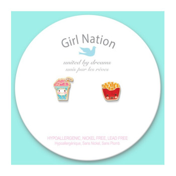 Girl Nation - The Perfect Pair Cutie Enamel Studs- Sweet & Salty