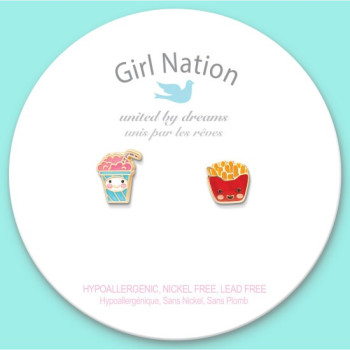 Girl Nation - The Perfect Pair Cutie Enamel Studs- Sweet & Salty