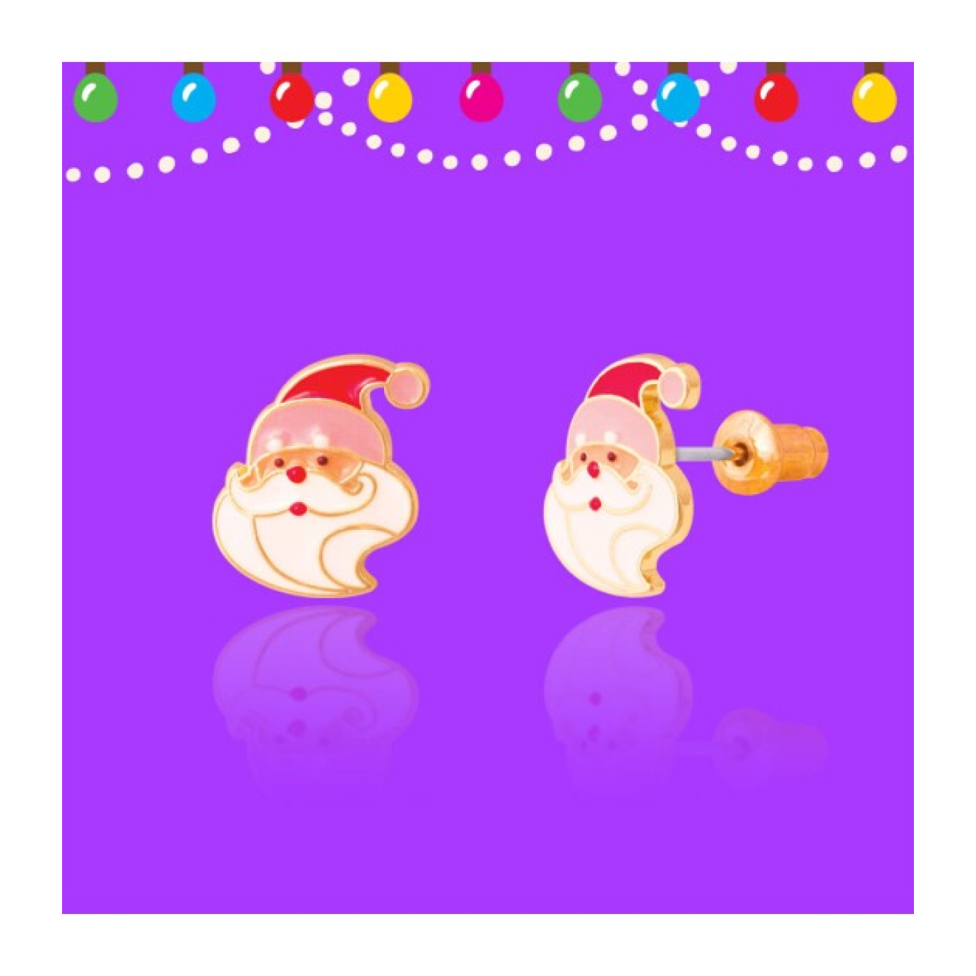 Holiday Studs- Holly Jolly Santa - JX511s - 728028092578