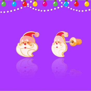 Girl Nation - Holiday Studs- Holly Jolly Santa