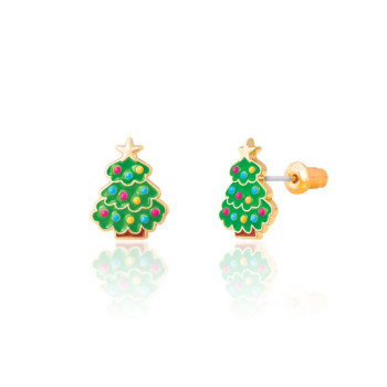 Girl Nation - Holiday Studs- Happy Christmas Tree