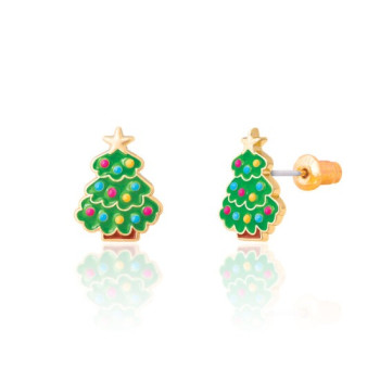 Girl Nation - Holiday Studs- Happy Christmas Tree