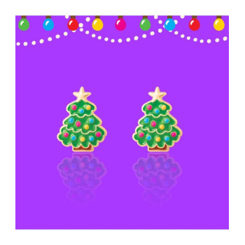 Girl Nation - Holiday Studs- Happy Christmas Tree