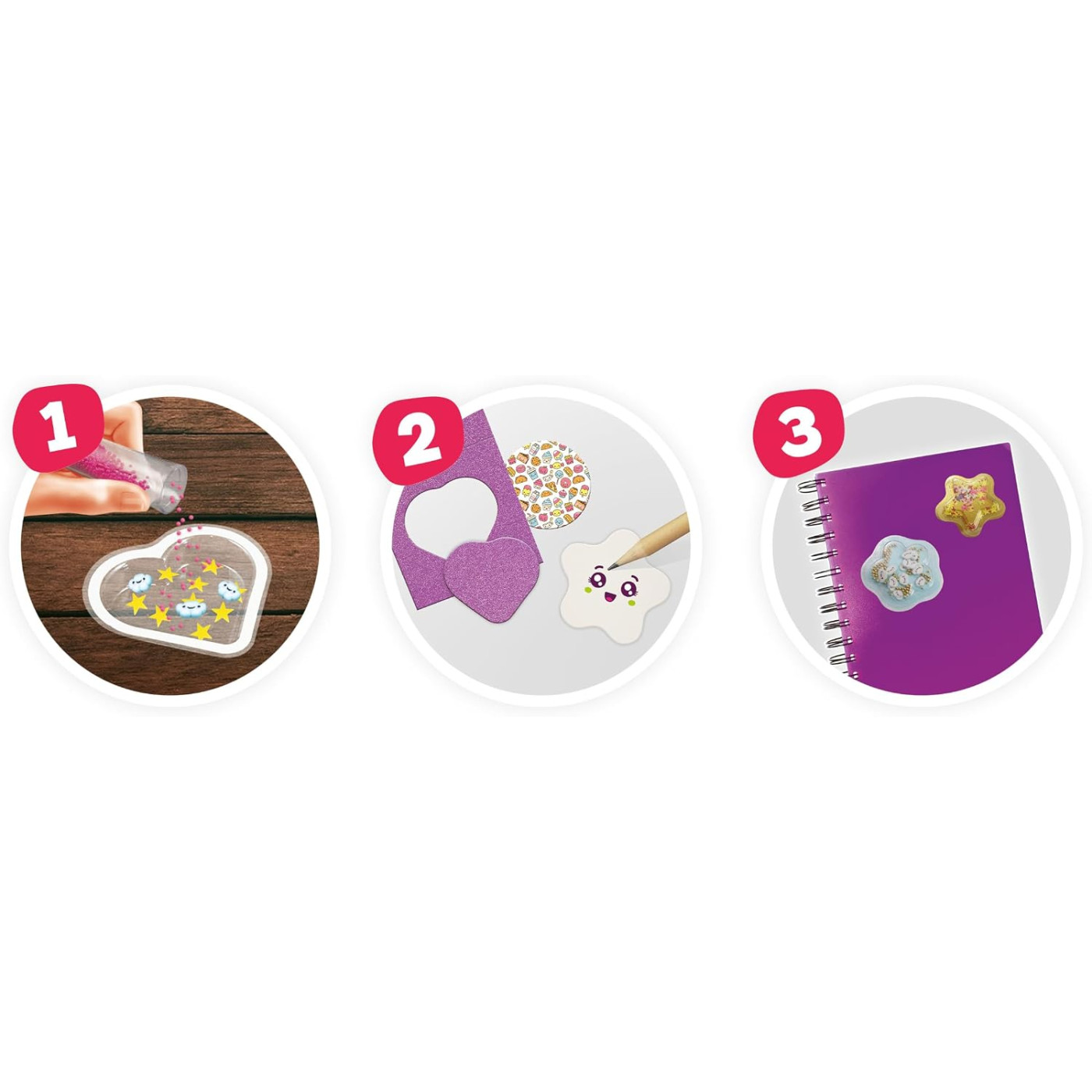 Buki Buki - Set of 10 Kawaii 3D Stickers for Children - 1.099,90TL TL - Kiki's Corner Buki Buki - Set of 10 Kawaii 3D Stickers for Children - El İşi ve Tasarım Aktiviteleri Görseli