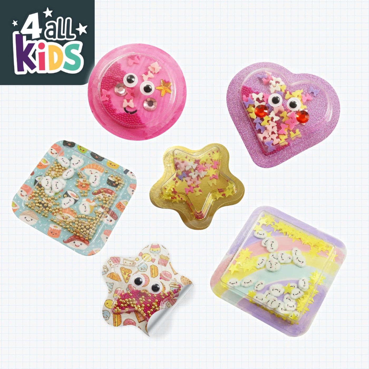 Buki Buki - Set of 10 Kawaii 3D Stickers for Children - 1.099,90TL TL - Kiki's Corner Buki Buki - Set of 10 Kawaii 3D Stickers for Children - El İşi ve Tasarım Aktiviteleri Görseli