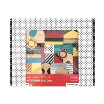 Petit Collective - Petit Collage Ahşap Blok Seti - Animal Town