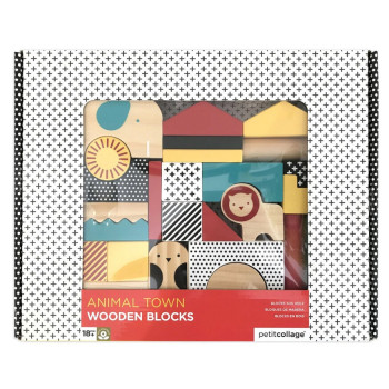 Petit Collective - Petit Collage Ahşap Blok Seti - Animal Town