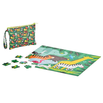 Petit Collective - Petit Collage Taşınabilir Çantalı Çift Taraflı Yapboz - Animal Menagerie