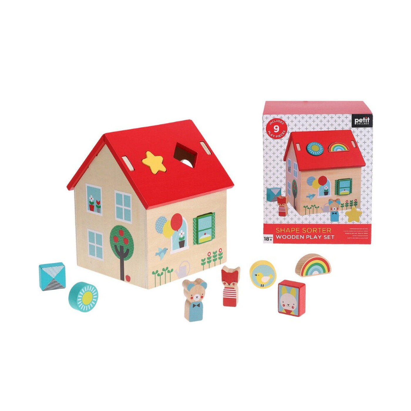 Petit Collage Mini Sınıflandırıcı Ahşap Oyun Seti - PTC659 - 810073341876