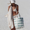Sunnylife - Hafif Soğutucu Tote Çanta Yeşil Çizgili S51NCTWS - 9339296069059