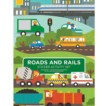 Petit Collective - Petit Collage Çıkartma Aktivite Seti - Roads And Rails