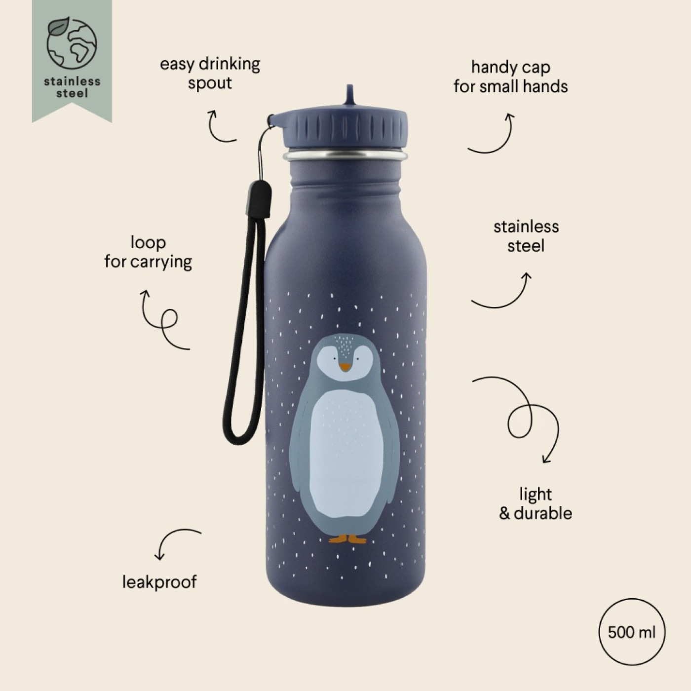 TRIXIE - BOTTLE 500ml MR. PENGUIN - 5400858412072 TRIXIE - BOTTLE 500ml MR. PENGUIN - ST00843 - 5400858412072